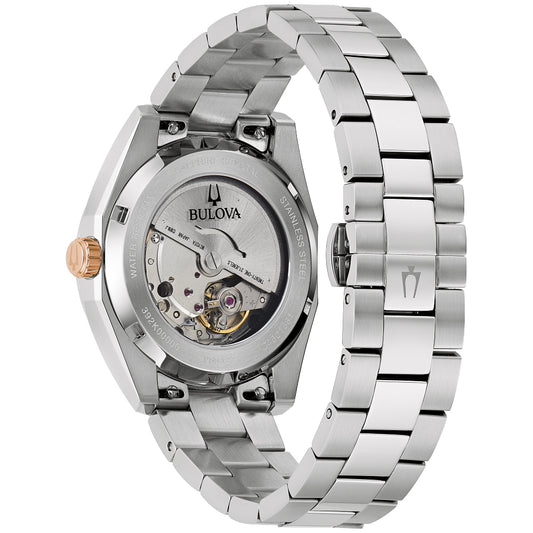 Bulova Surveyor Automatic Burgundy Dial Stainless Steel Watch 39mm