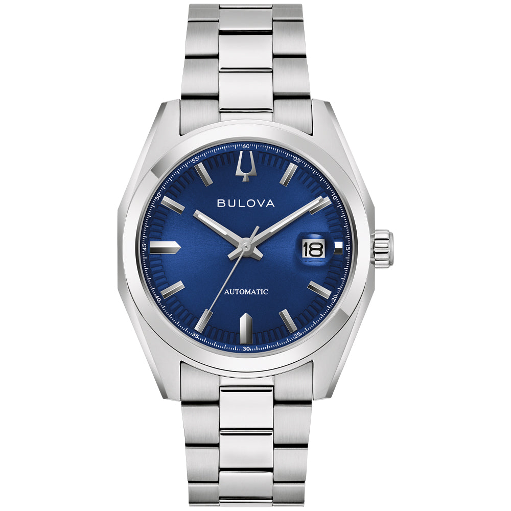 Men’s Bulova Dress Classic Surveyor Automatic Watch with Blue Dial (Model: 96B436)