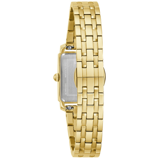 Bulova Sutton Mother-of-Pearl Dial Gold-Tone Stainless Steel Bracelet Watch 21mm