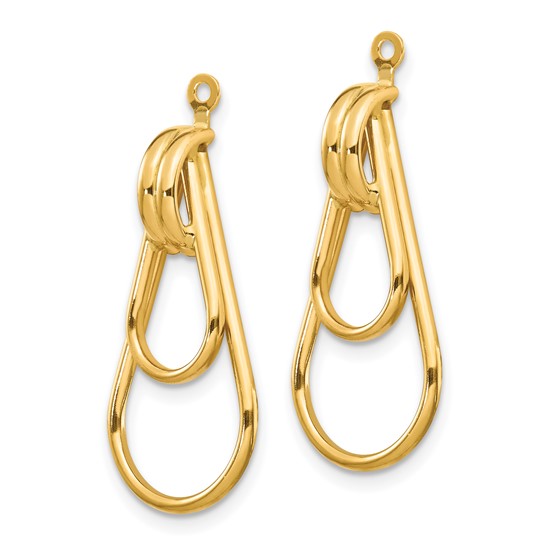 14kt Yellow Gold Polished Double Teardrop Earring Jackets