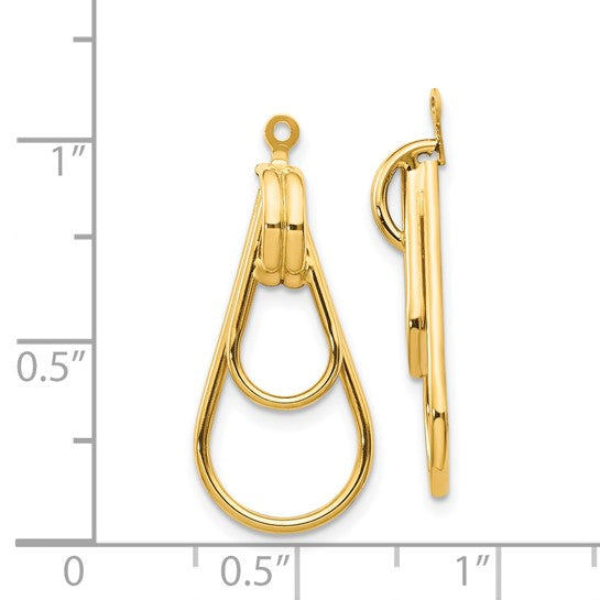 14kt Yellow Gold Polished Double Teardrop Earring Jackets