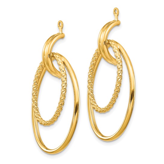 14kt Yellow Gold Polished Double Oval Earring Jackets