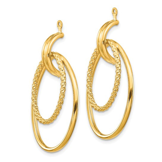 14kt Yellow Gold Polished Double Oval Earring Jackets