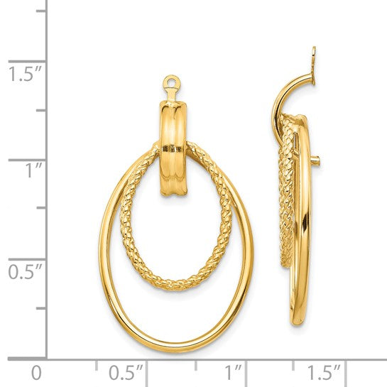 14kt Yellow Gold Polished Double Oval Earring Jackets