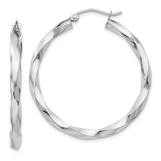 14kt White Gold 3mm Twist
