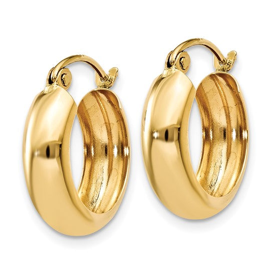 14kt Yellow Gold Polished 4.75mm Round Hoop Earrings