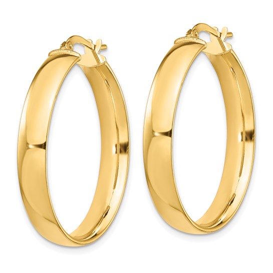 14kt Yellow Gold High Polished 5mm Hoop Earrings
