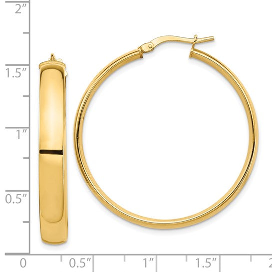 14kt Yellow Gold High Polished 5mm Hoop Earrings