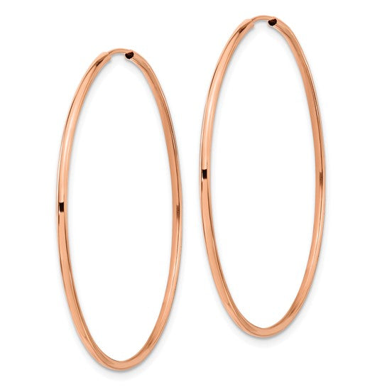 14kt Rose Gold 1.5mm Polished Endless Hoop Earrings