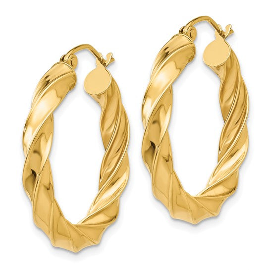 14kt Yellow Gold Light Twisted Hoop Earrings