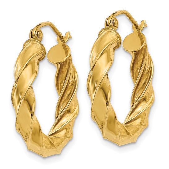 14kt Yellow Gold Light Twisted Hoop Earrings