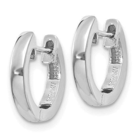 14KT White Gold Hinged Hoop Earrings