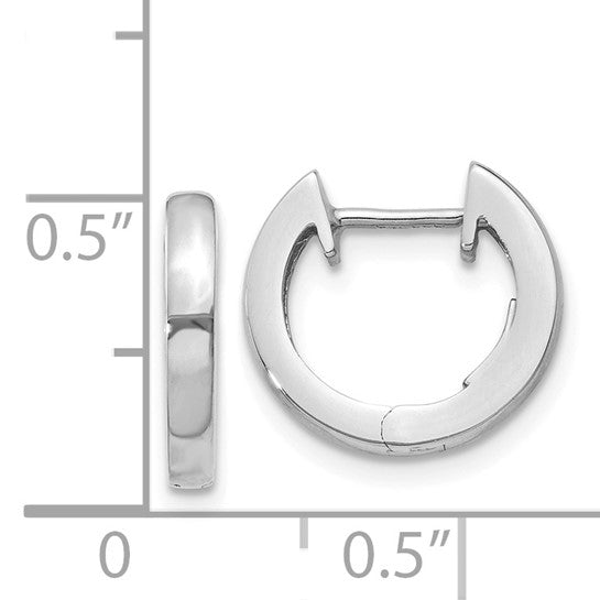 14KT White Gold Hinged Hoop Earrings
