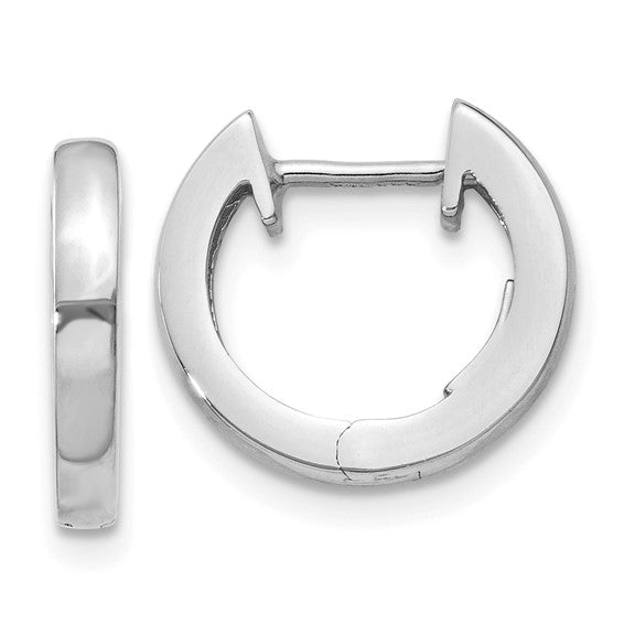 14KT White Gold Hinged Hoop Earrings