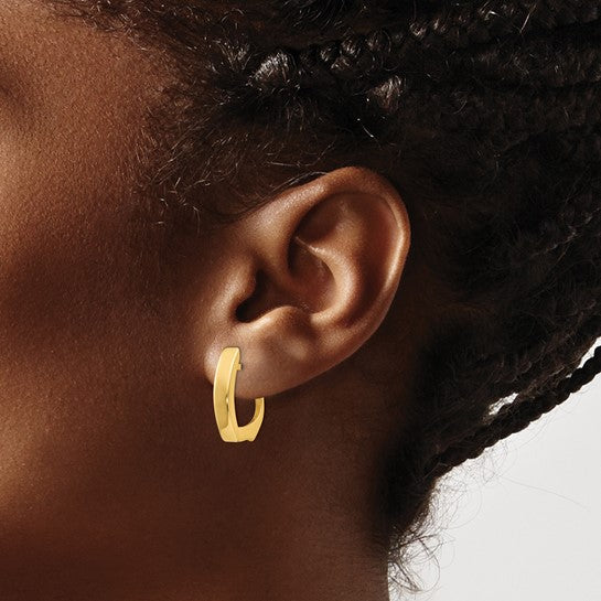 14KT Yellow Gold Gold Polished Hinged Post Earrings