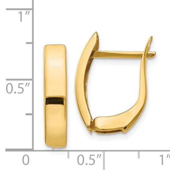 14KT Yellow Gold Gold Polished Hinged Post Earrings