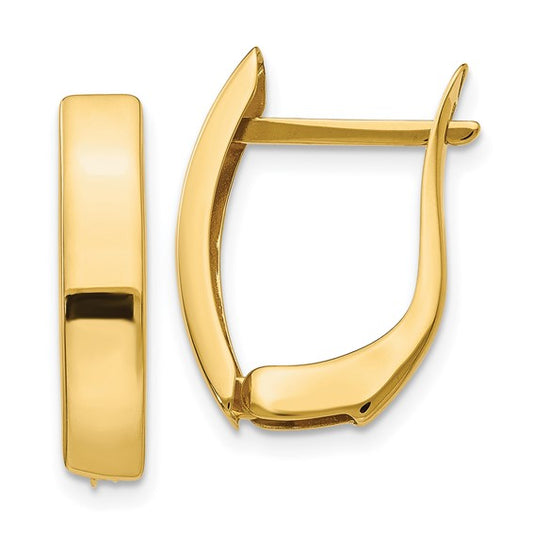 14KT Yellow Gold Gold Polished Hinged Post Earrings