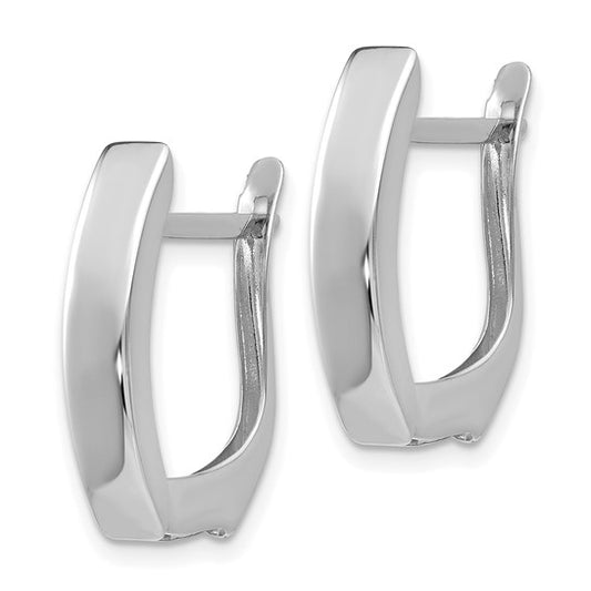 14KT White Gold Polished Hinged Post Earrings