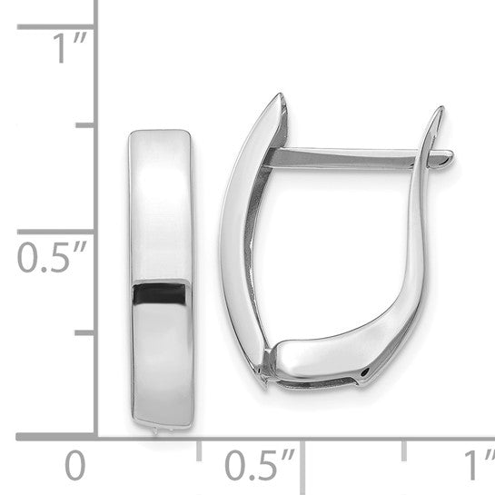 14KT White Gold Polished Hinged Post Earrings