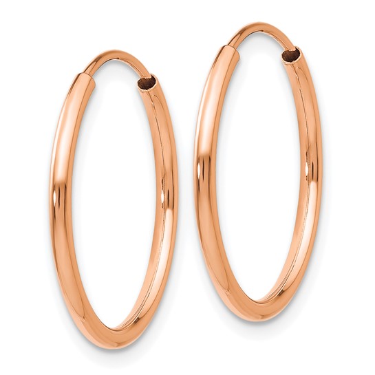 14kt Rose Gold Polished Endless Tube Hoop Earrings