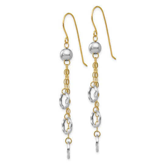 14kt Yellow Gold Two-tone Circle Dangle Earrings