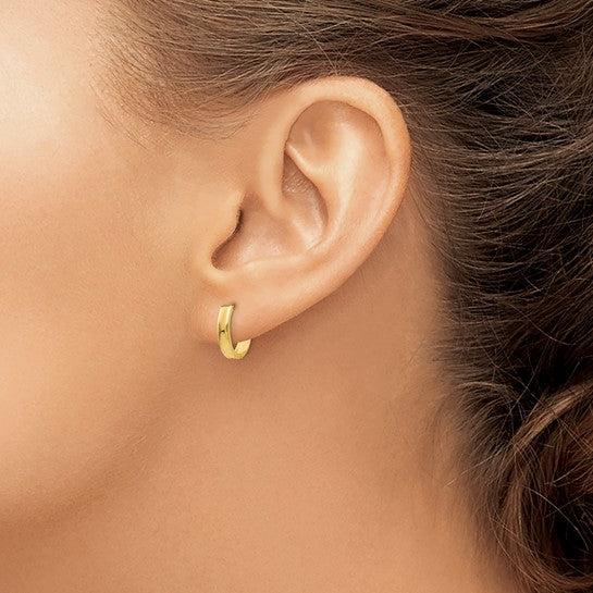 14kt Yellow Gold Polished Hinged Hoop Earrings