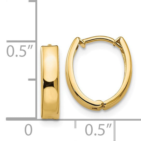 14kt Yellow Gold Polished Hinged Hoop Earrings