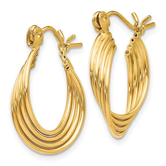 14kt Yellow Gold Polished Circles Hoop Earrings