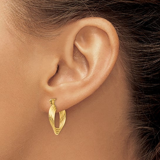 14kt Yellow Gold Polished Circles Hoop Earrings