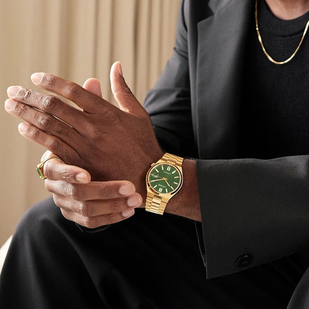 Citizen Tsuyosa Automatic Green Dial Yellow Gold-Tone Watch 40mm