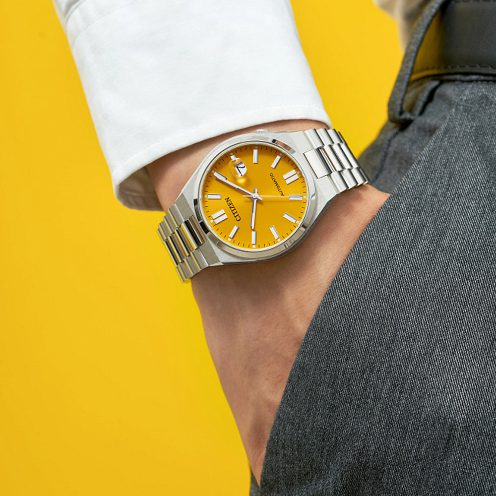 Citizen Tsuyosa Yellow Dial and Stainless Steel Bracelet Watch 40mm