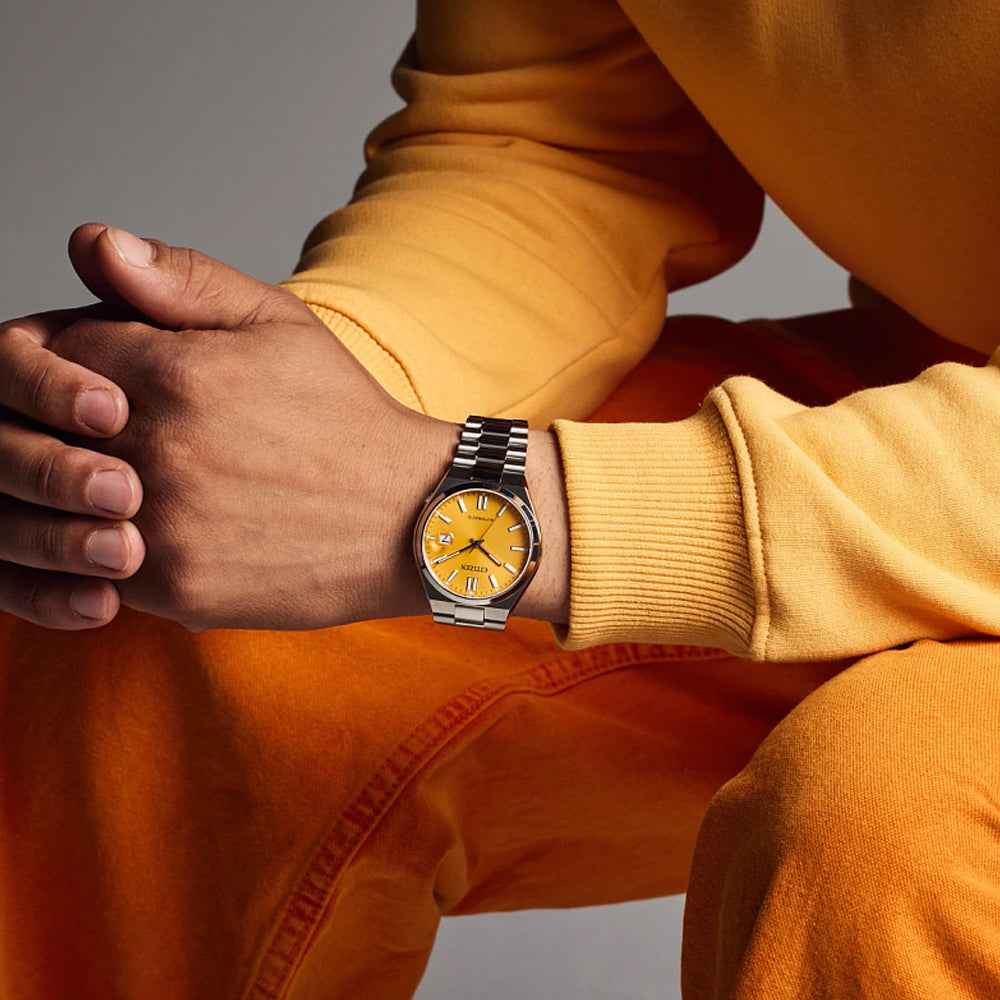 Citizen Tsuyosa Yellow Dial and Stainless Steel Bracelet Watch 40mm