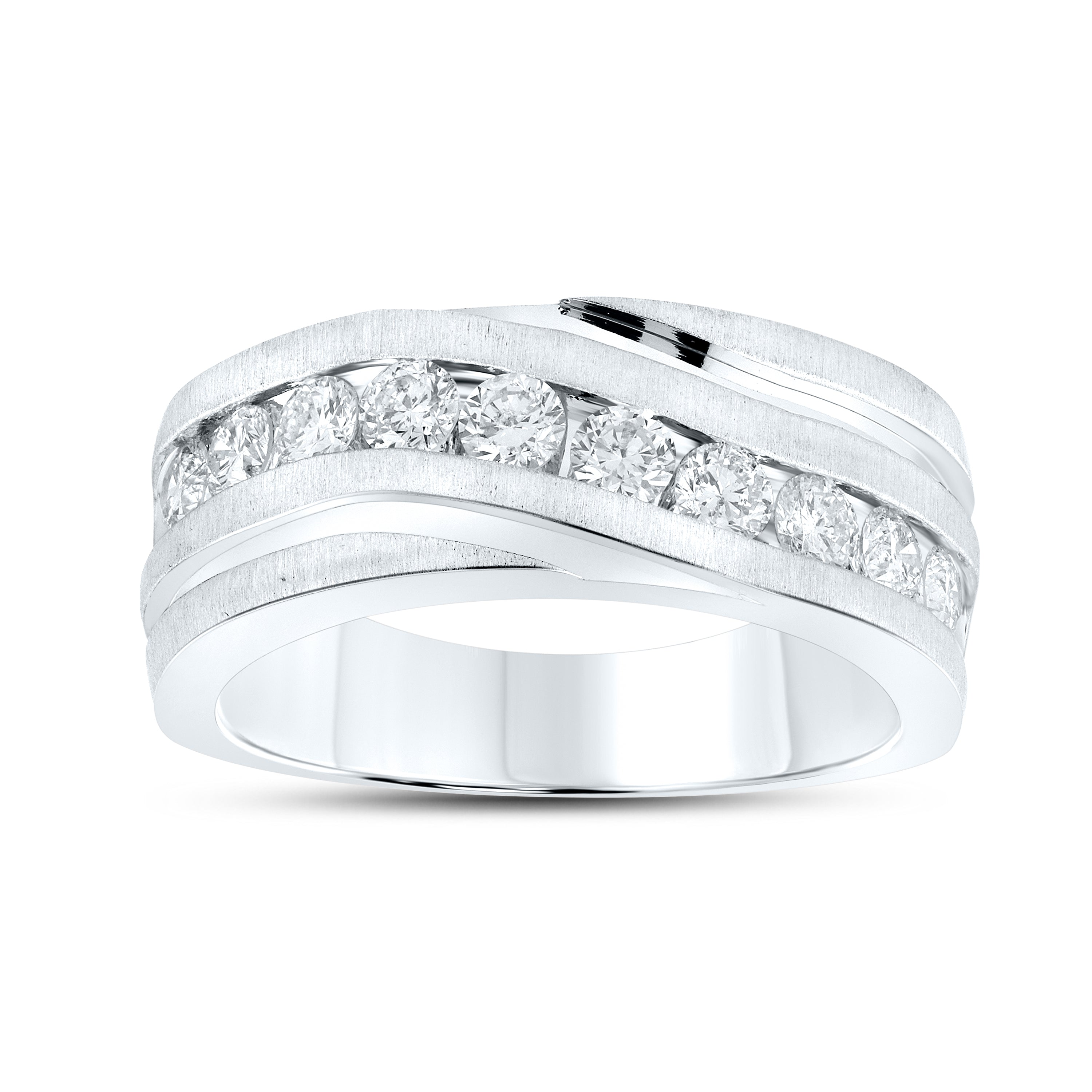 10KT WHITE GOLD 1.09 CTW MEN'S DIAMOND RING