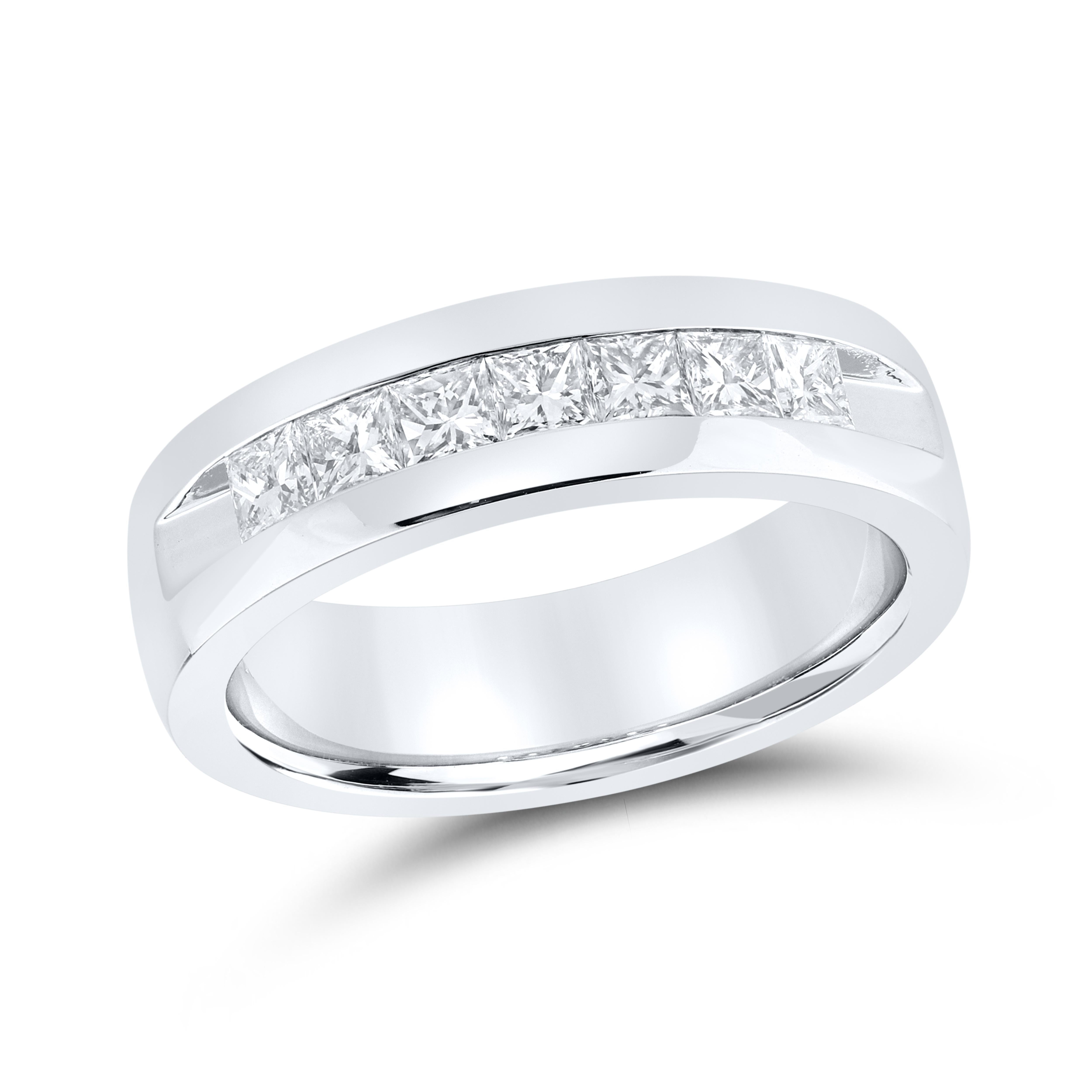 10k White Gold  1.05 CTW Natural Diamond Men’s Band