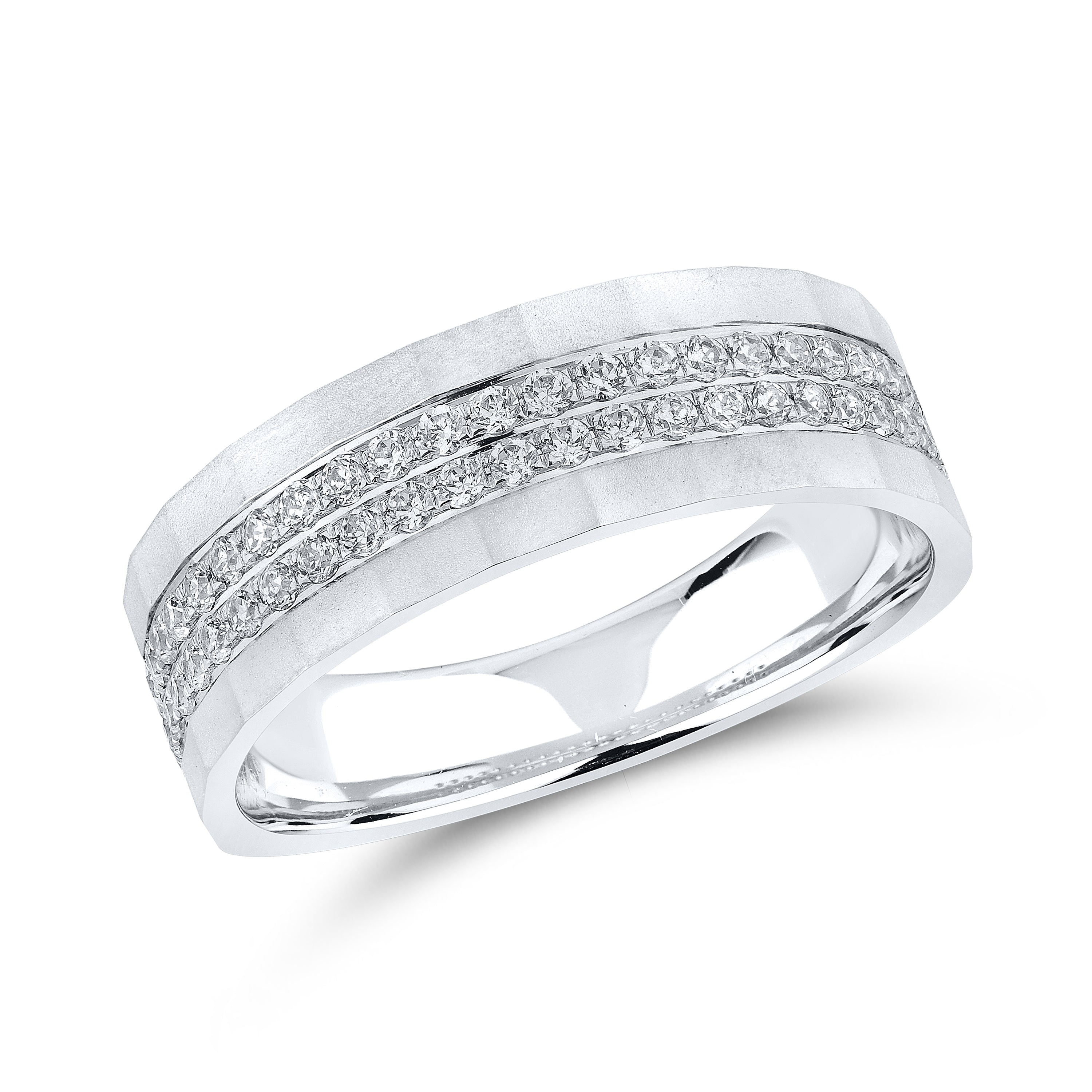 14KT WHITE GOLD 0.53 CTW MEN’S DIAMOND BAND