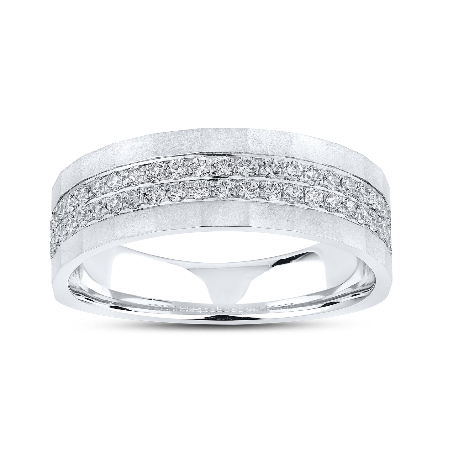 14KT WHITE GOLD 0.53 CTW MEN’S DIAMOND BAND