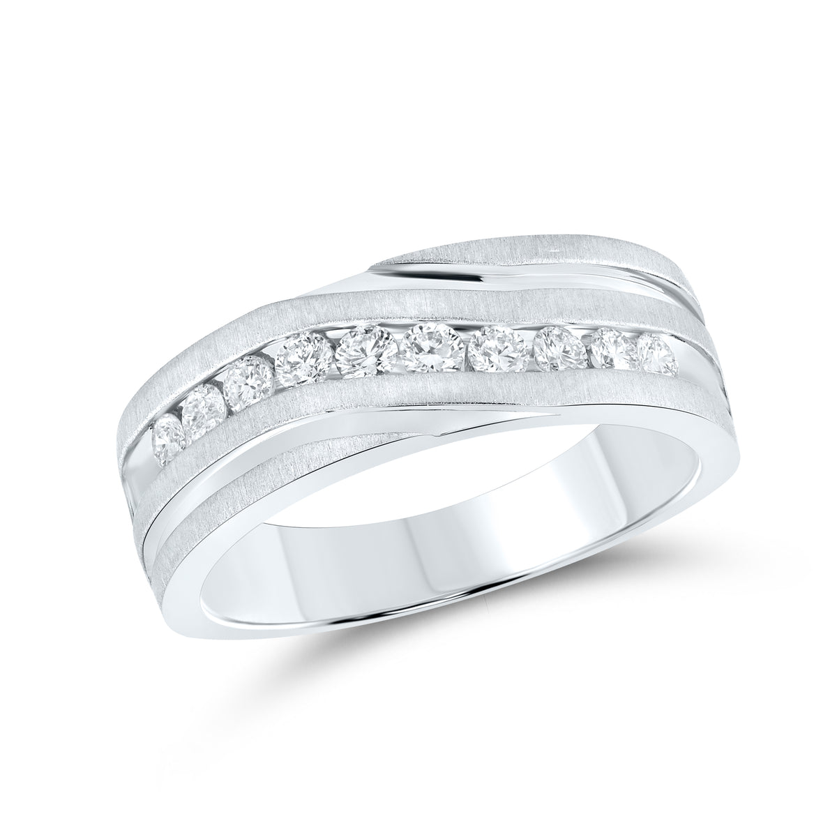10KT WHITE GOLD MEN’S BAND 0.50 CTW