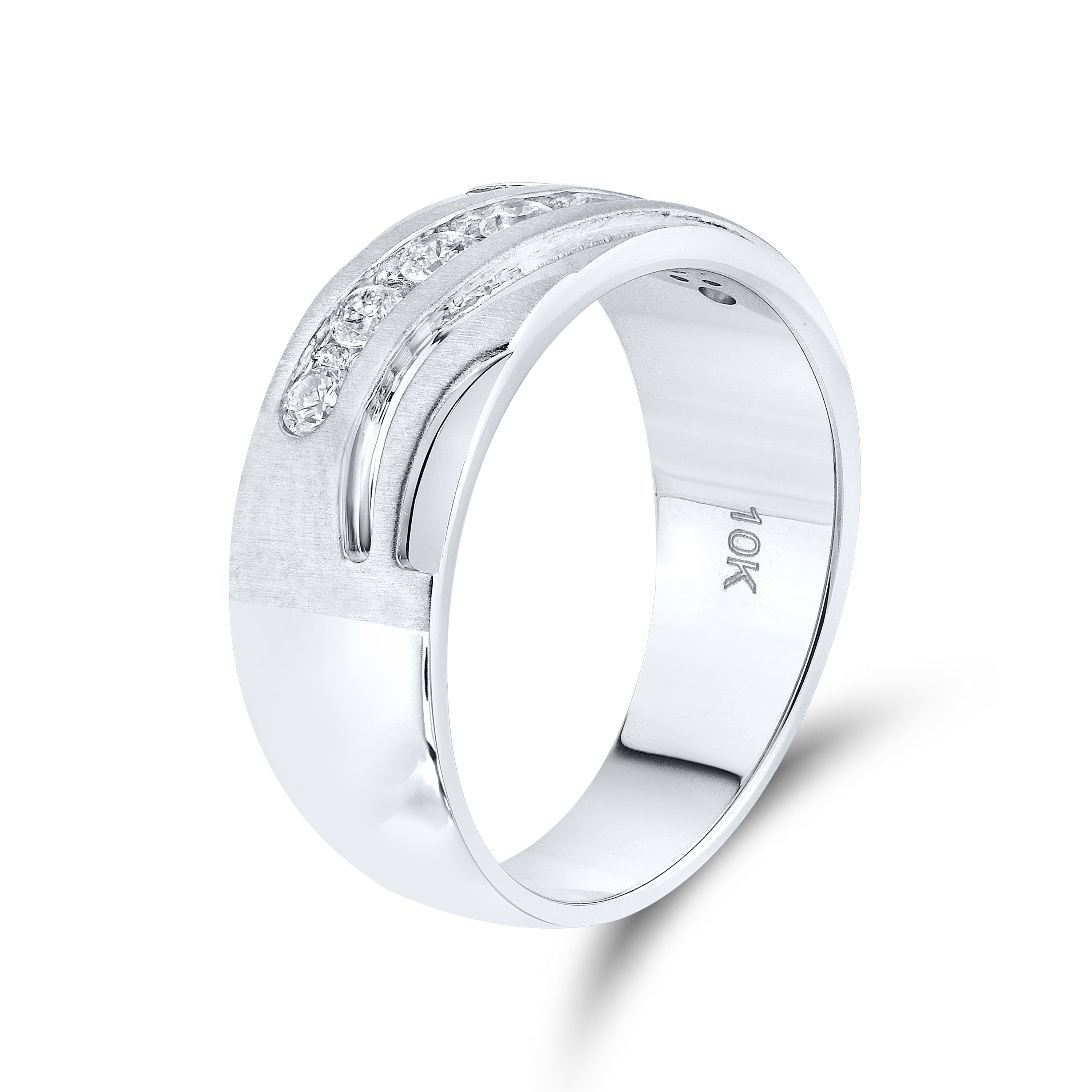 14kt WHITE GOLD 0.55 CTW MEN’S DIAMOND BAND