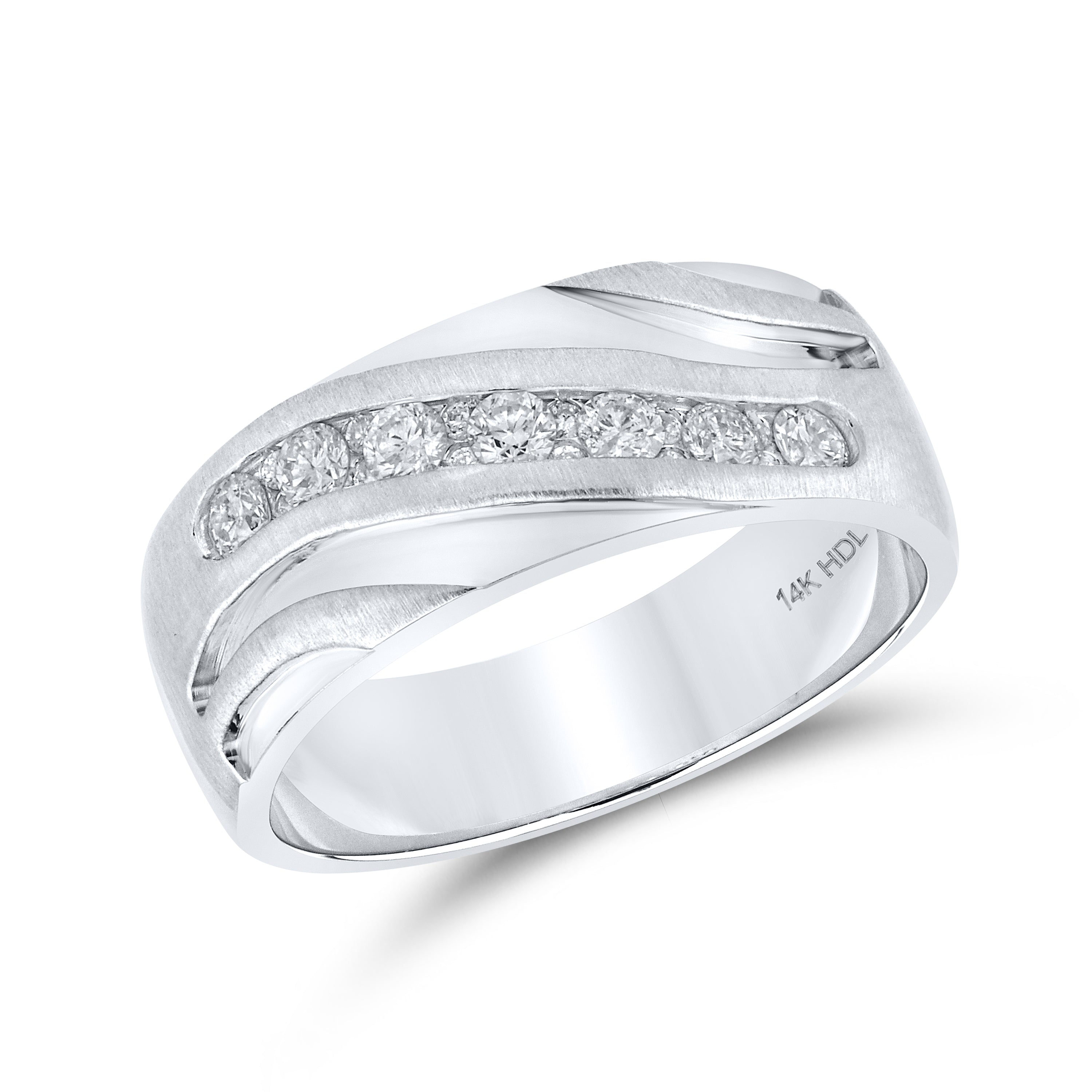 14kt WHITE GOLD 0.55 CTW MEN’S DIAMOND BAND