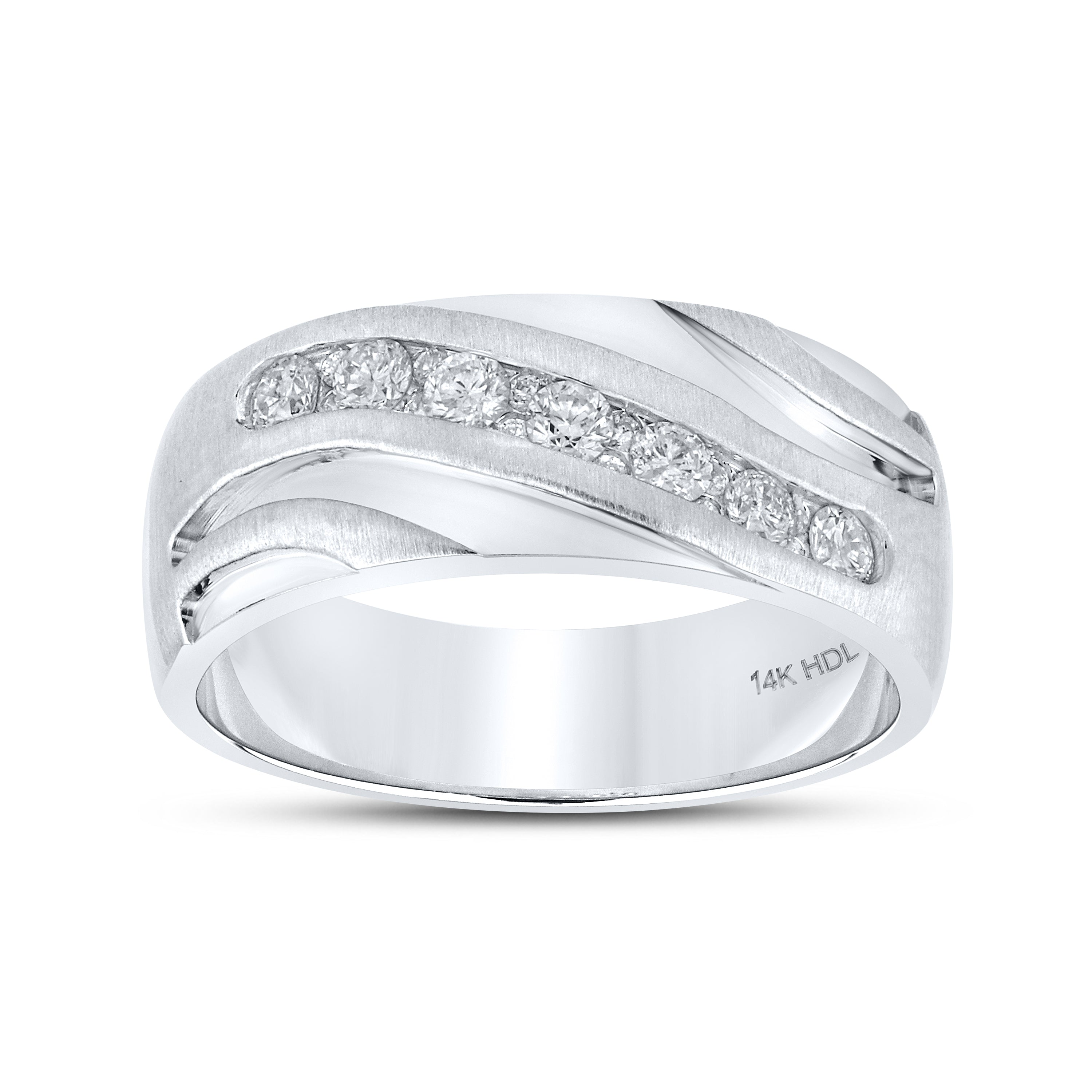 14kt WHITE GOLD 0.55 CTW MEN’S DIAMOND BAND