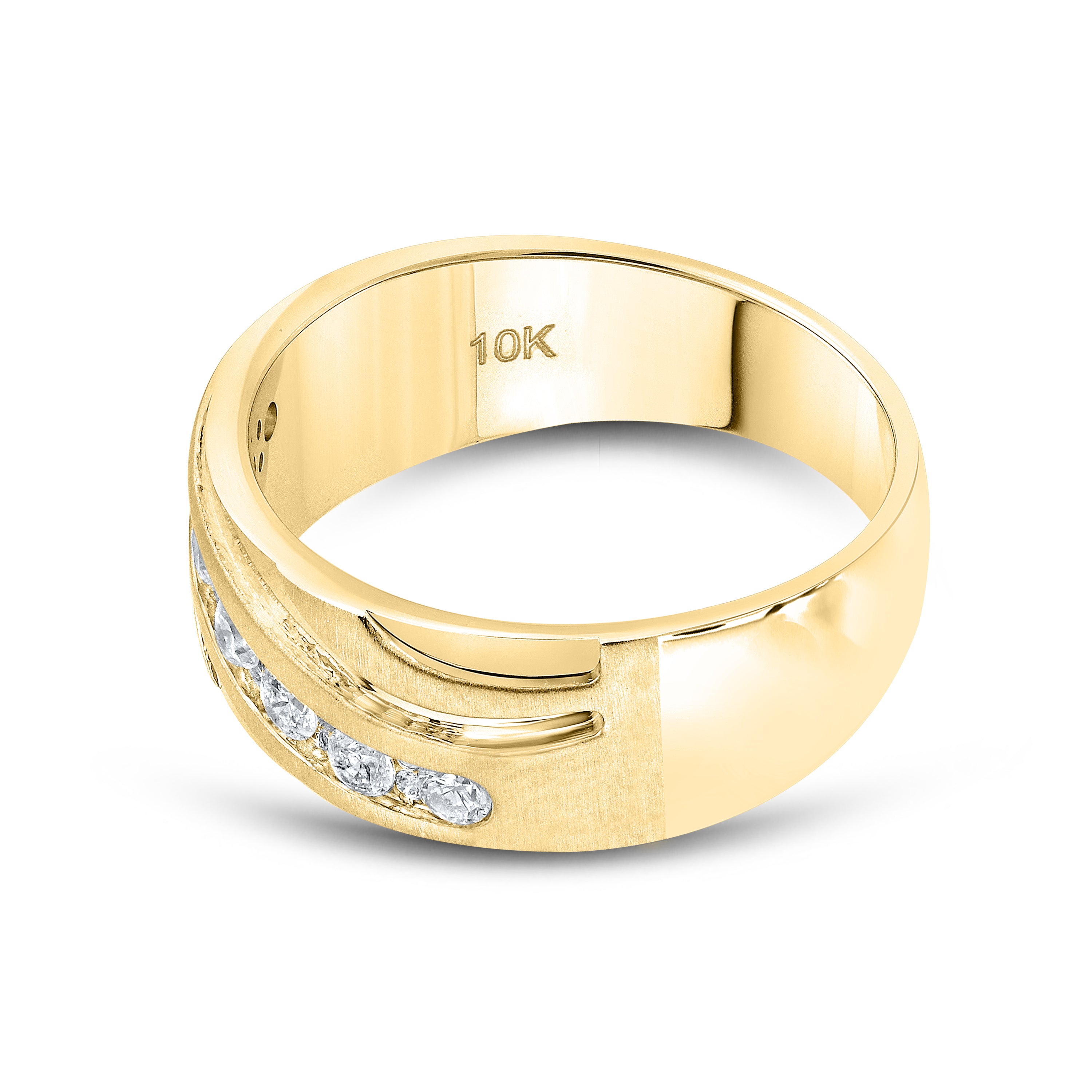 10KT YELLOW GOLD 0.53 CTW MEN’S DIAMOND BAND