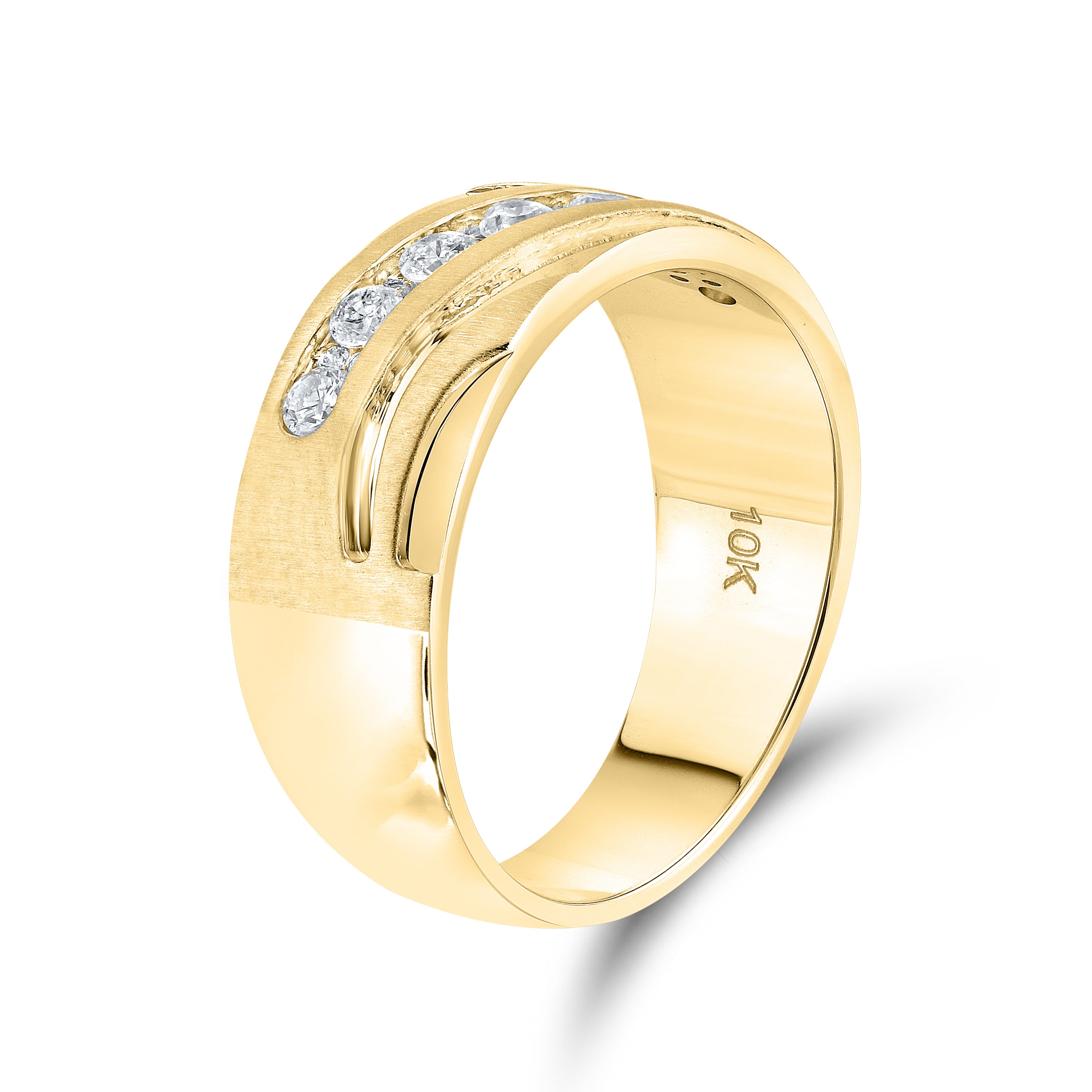 10KT YELLOW GOLD 0.53 CTW MEN’S DIAMOND BAND