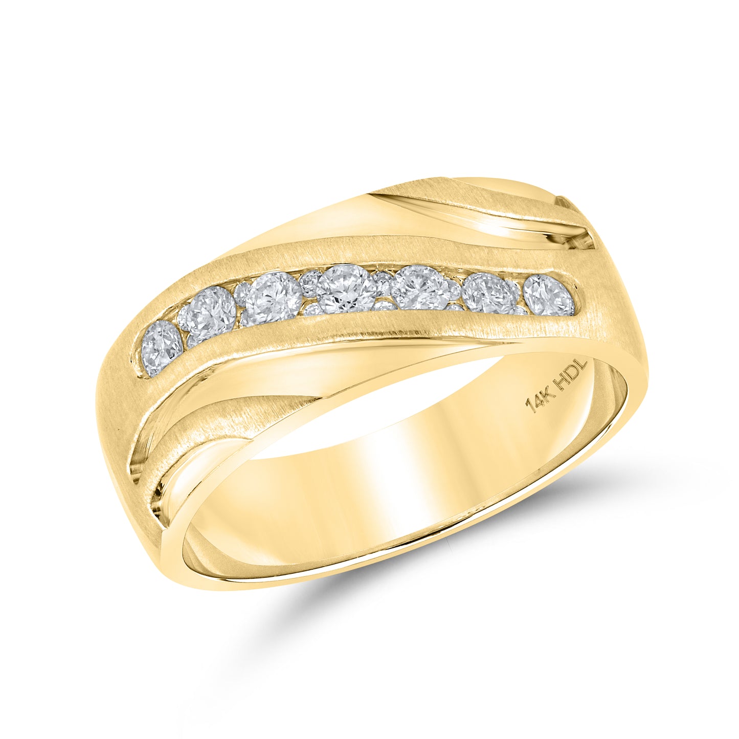 10KT YELLOW GOLD 0.53 CTW MEN’S DIAMOND BAND