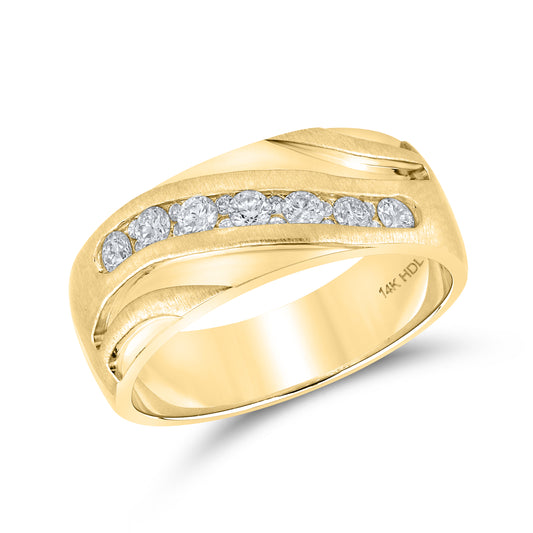 10KT YELLOW GOLD 0.53 CTW MEN’S DIAMOND BAND