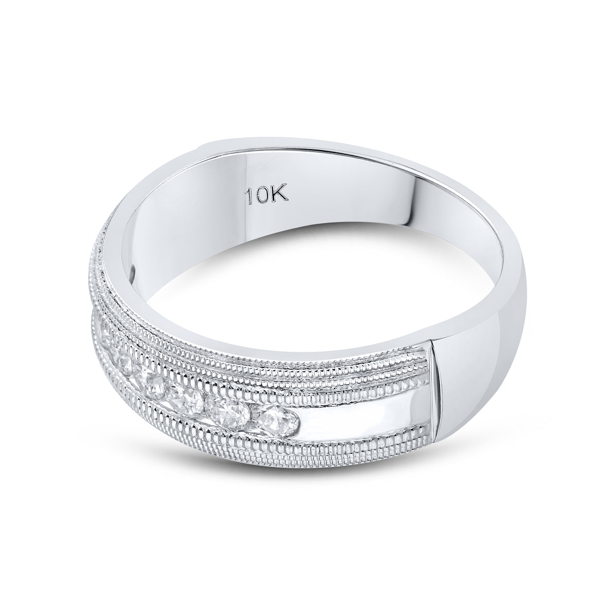10KT WHITE GOLD 0.48 CTW MEN’S DIAMOND BAND