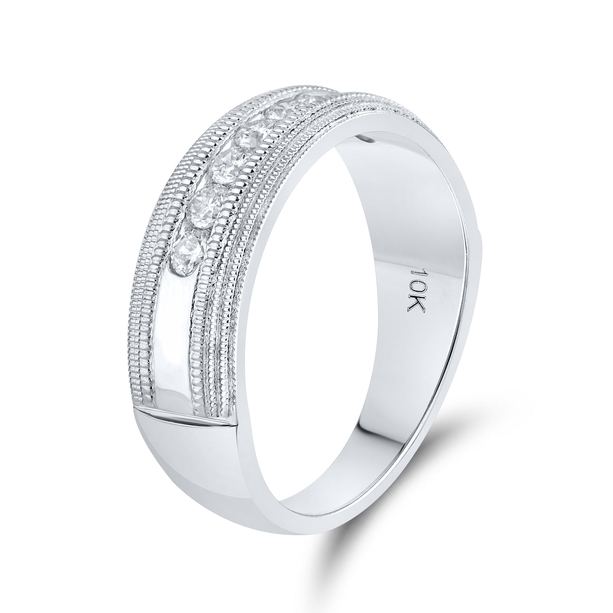 10KT WHITE GOLD 0.48 CTW MEN’S DIAMOND BAND