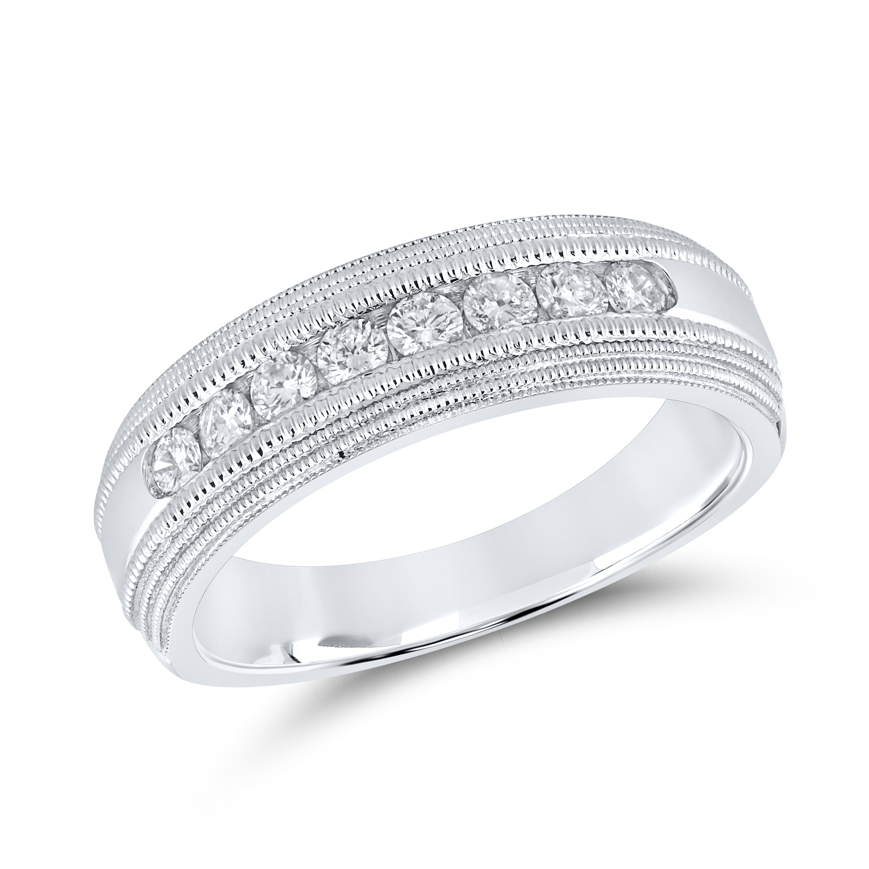 10KT WHITE GOLD 0.48 CTW MEN’S DIAMOND BAND