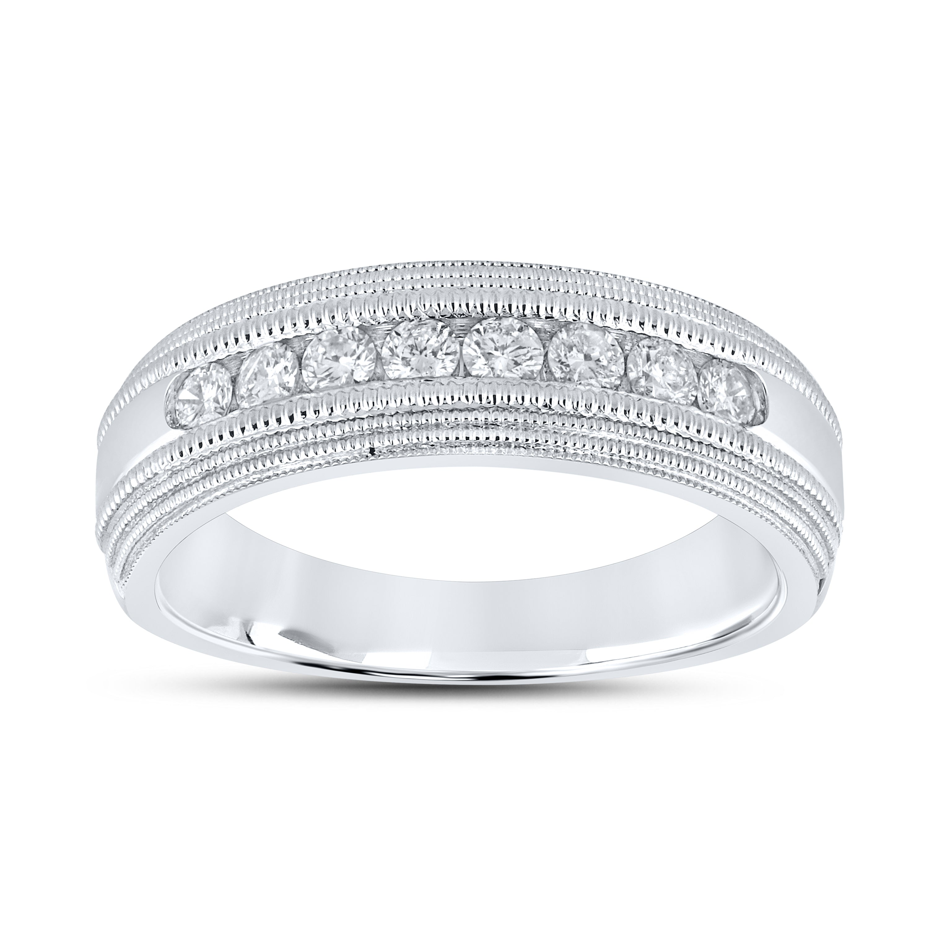 10KT WHITE GOLD 0.48 CTW MEN’S DIAMOND BAND
