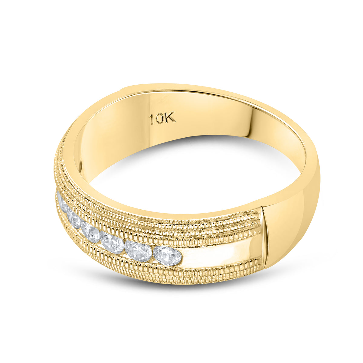 10KT YELLOW GOLD 0.49 CTW MEN’S DIAMOND BAND
