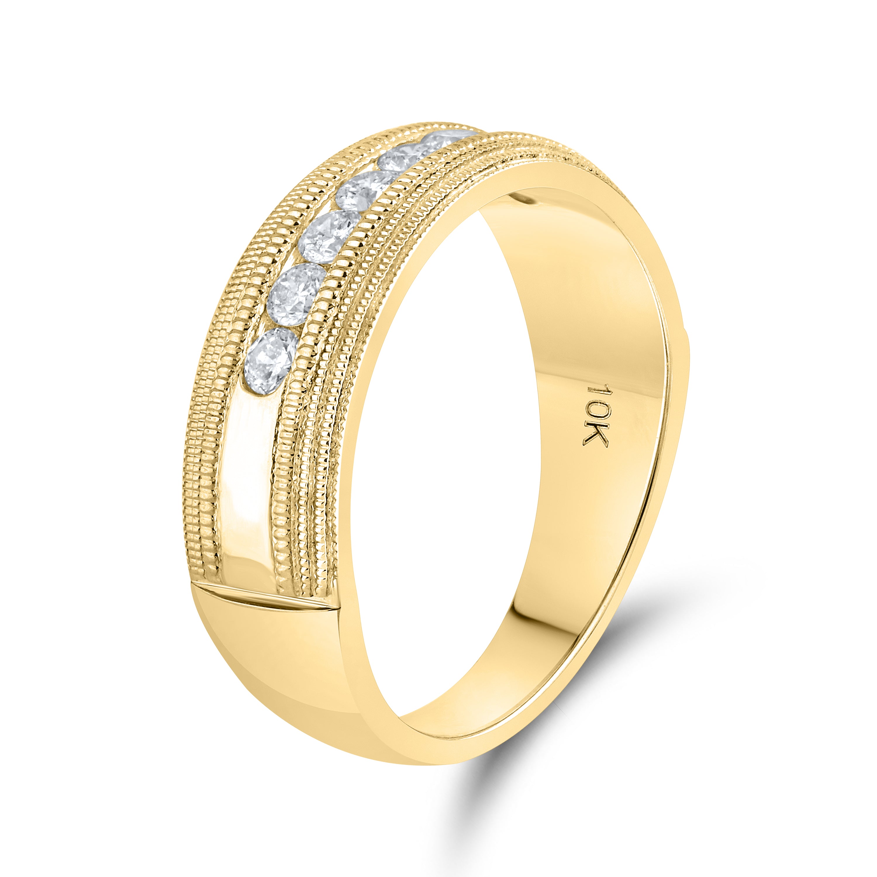 10KT YELLOW GOLD 0.49 CTW MEN’S DIAMOND BAND